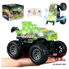 Monster Truck Toys - 2.4GHz 1:64 Remote Control Car with Colorful Green