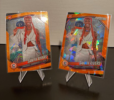 2025 PANINI PRIZM WNBA - Saniya Rivers #150 RC Orange Cracked Ice/Velocity Prizm