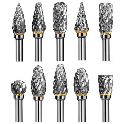 10x Frässtifte 3mm Schaft Hartmetallfräser Fräser für Metall Frässtift Set
