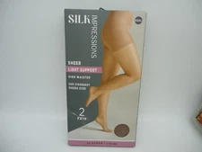 Silk Impressions Sheer Support Pantyhose 2 Pack Size 3XL 20 Denier Cocoa (BX10)