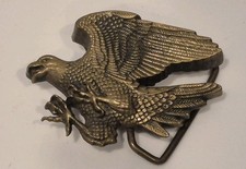 Vintage 1978 AMERICAN BALD EAGLE SOLID BRASS BARON BELT BUCKLE