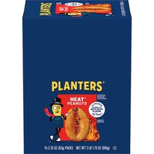 PLANTERS Heat Peanuts, Spicy Hot Peanuts, Kosher, 2.25 oz, 15Pack