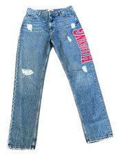 Sandro Hortense Distressed "Happening" Jeans Straight Ankle Tag 42 10 US / 32  