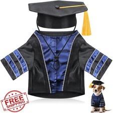 Geyoga Dog Graduation Cap Gown Set Black Tassel L