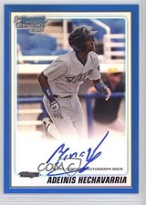 2010 Bowman Chrome Prospects Blue Refractor 54/150 Adeiny Hechavarria Auto 3q5