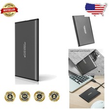1TB Ultra Slim Portable External HDD USB 3.0 Metal Design Charcoal Grey