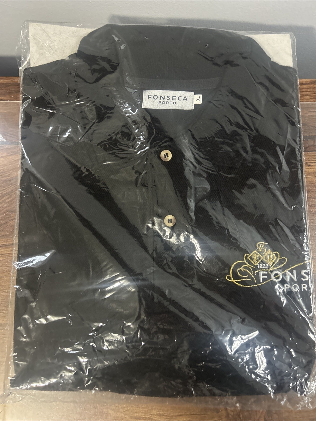 Polo clásico de manga corta Fonseca Porto XL negro para hombre - Nuevo en paquete