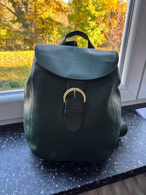 Vintage Coach 4134 Soho Rucksack aus hochwertigem Leder in Flaschengrün.