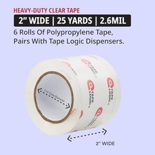TAPE LOGIC HEAVY DUTY PACKING TAPE WITH DISPENSER 6 REFILLS 2.6 MIL - CLEAR