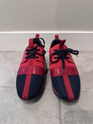 Carolina Herrera RedBlue Leather and Suede Low Top Sneakers Size EU 37
