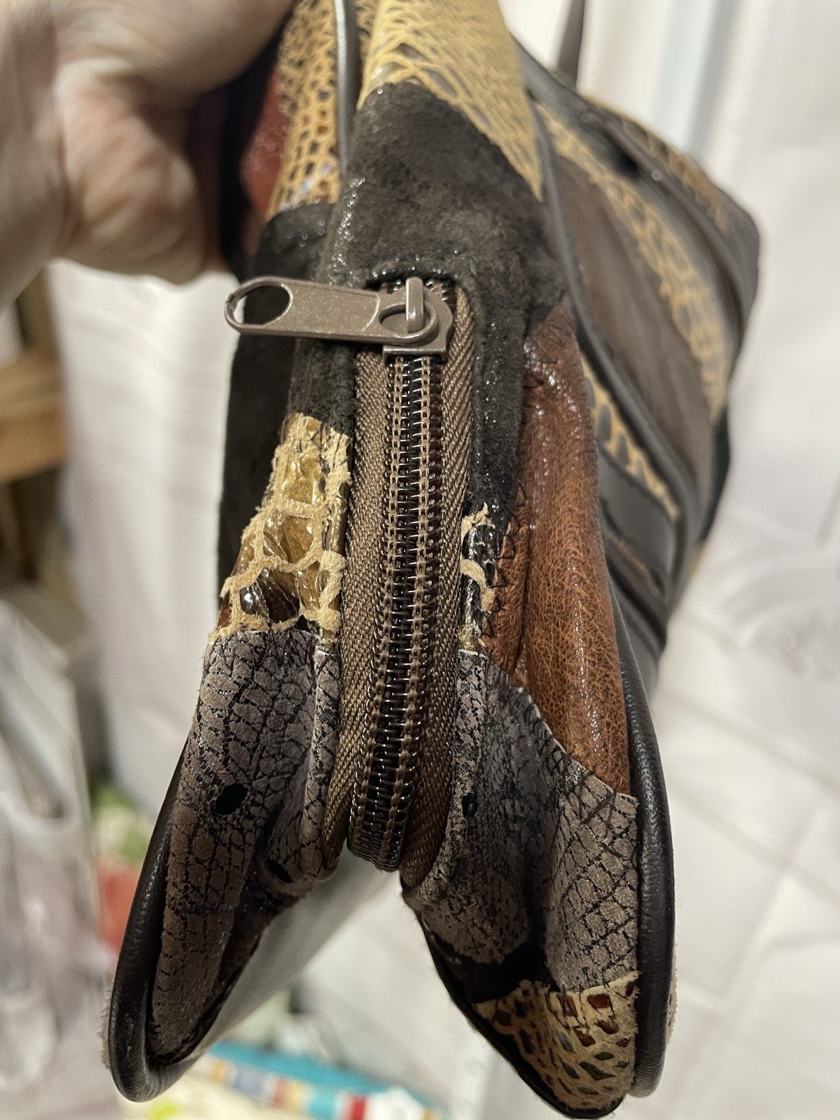 Leather Patchwork Mixed Animal Prints Colors Y2K … - image 4