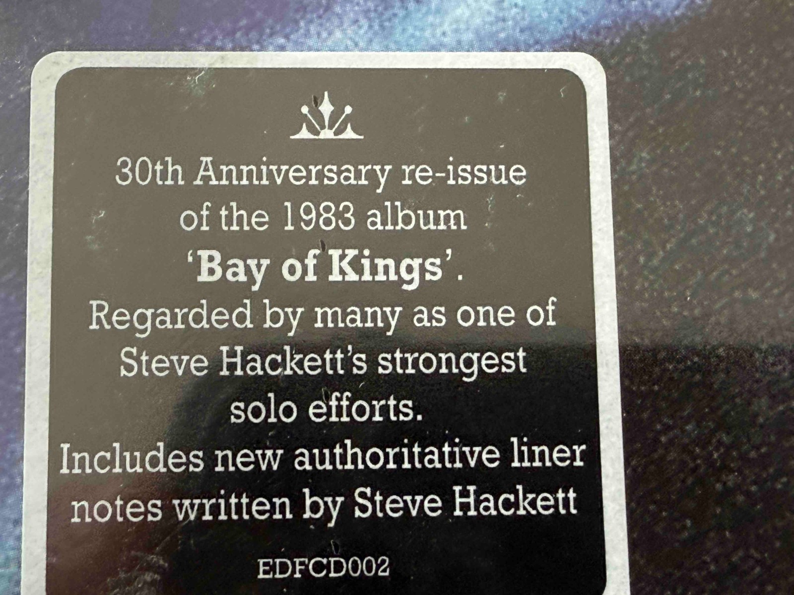 STEVE HACKETT - BAY OF KINGS 30th anniversary - digipack CD - Genesis
