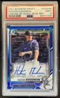 2021 Bowman Draft Hunter Goodman Chrome Auto 1st Blue Refractor #/150 PSA 9