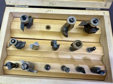 Carbide Tipped Router Bit Set Mixed Profiles Wooden Case 14pc 1/4" Shank