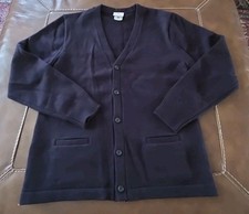 NEW Dennis Uniform Youth XL Cardigan Sweater Black/Very Deep Navy Blue