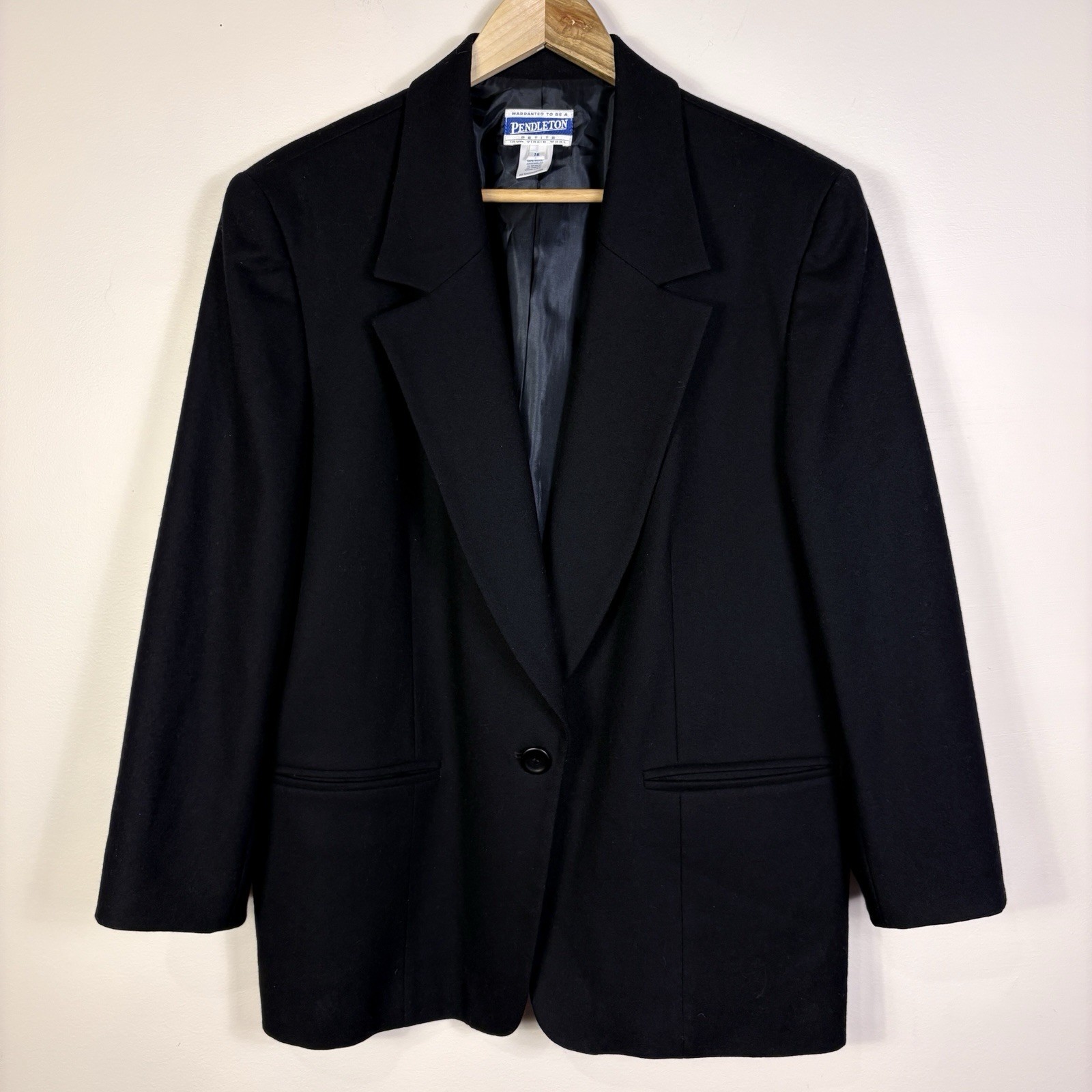 Pendleton Black 100% Wool Blazer Single Button Wo… - image 1