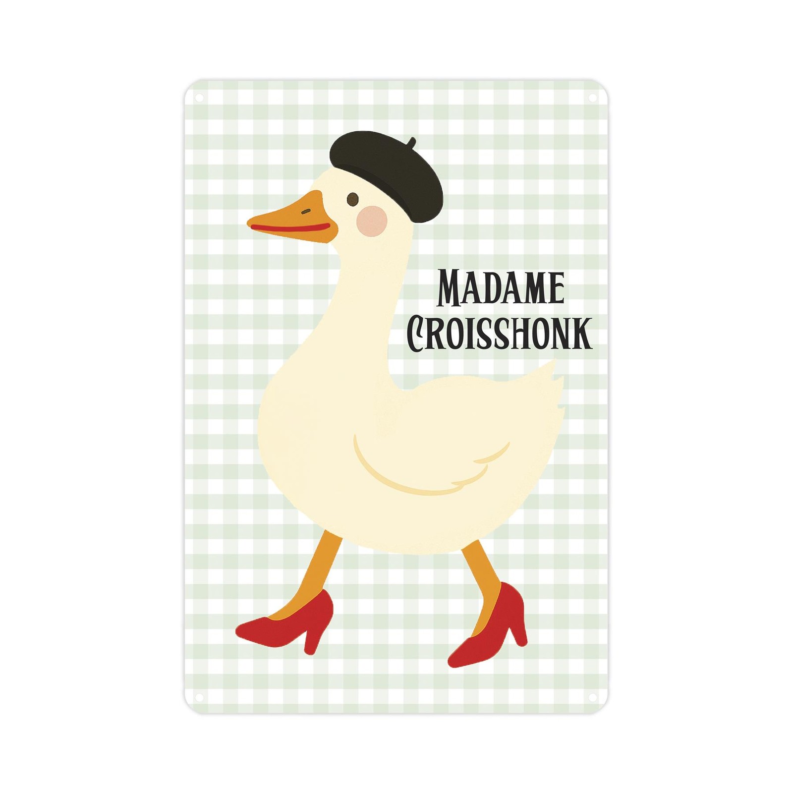 Novelty Goose Character Wall Sign - Madame Croisshonk Parisian Themed Gifts