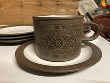 VINTAGE 1970s HORNSEA POTTERY PALATINE CUP SAUCER SIDEPLATES PART SET