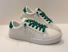Zapatilla deportiva para mujer vintage 1954 "Jess" de cuero blanco y verde estilo vieja escuela talla 7,5