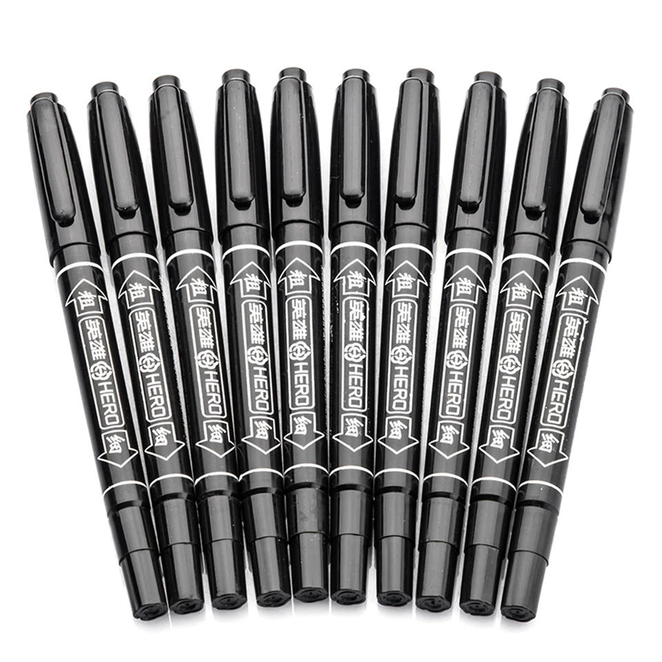 10x Vignette Tattoo Surgical Markers Dual Fine Nibs Alcohol Base Sketching Pen