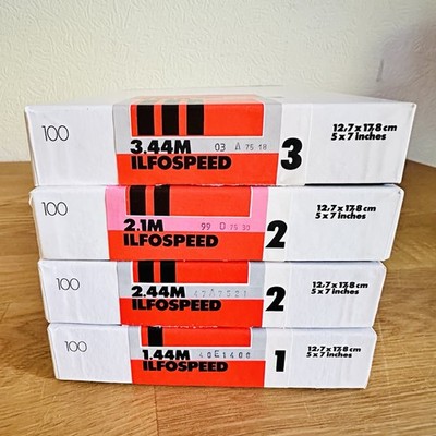 Ilford 4x Fotopapier Ilfospeed 1, 2, 3,  12,7 x 17,8 cm, geöffnet