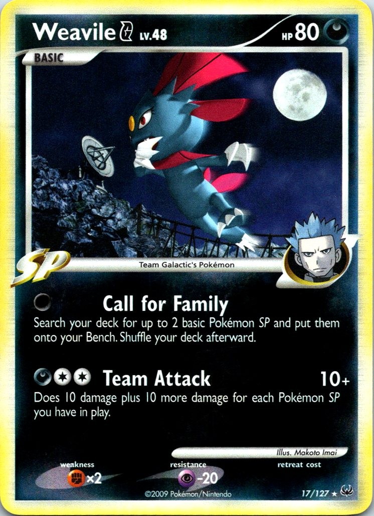 Weavile G 17/127 Holo Rare Platinum LP Pokemon