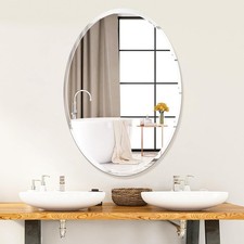 20x28" Oval Frameless Bathroom Mirror Beveled Edge Over Sink Decor Vanity Mirror