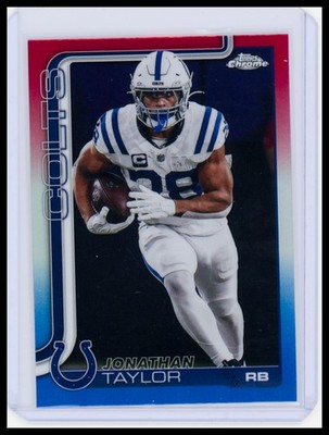 2025 Topps Chrome #130 Jonathan Taylor Red White and Blue Refractor