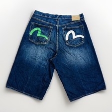 Vintage Evisu Jeans Denim Shorts Jorts Men's Size 34 Vintage Y2K Japan