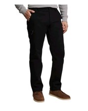 Weatherproof Vintage Men's Bonded Fleece Lined Utility Cotton Pant Black 36x29