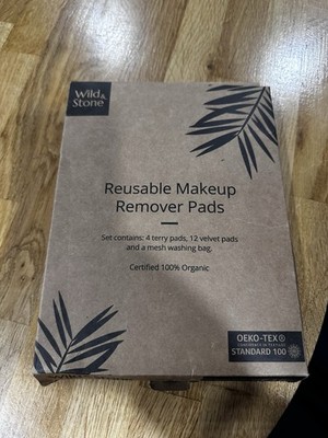 Wild & Stone Wiederverwendbare Make-up Entferner Pads & Wäschesack - 16er Pack 100% Bio