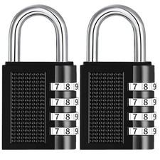 Zahlenschloss Vorh&auml;ngeschloss mit Zahlencode 4 Stellig, 2er Kofferschloss Zahlen
