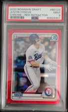 2020 Justin Foscue Bowman Draft Chrome RC Red Refractor PSA 9 /5