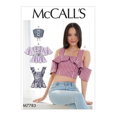 McCall's Women's Corset, Crop, Shoulder Top Sewing Patterns, Sizes 4-12,