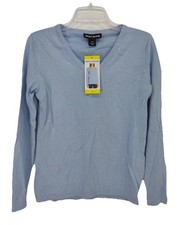 DKNY Jeans Sweater Women's Size S Long Sleeve Cotton French Blue Jeweled NWT