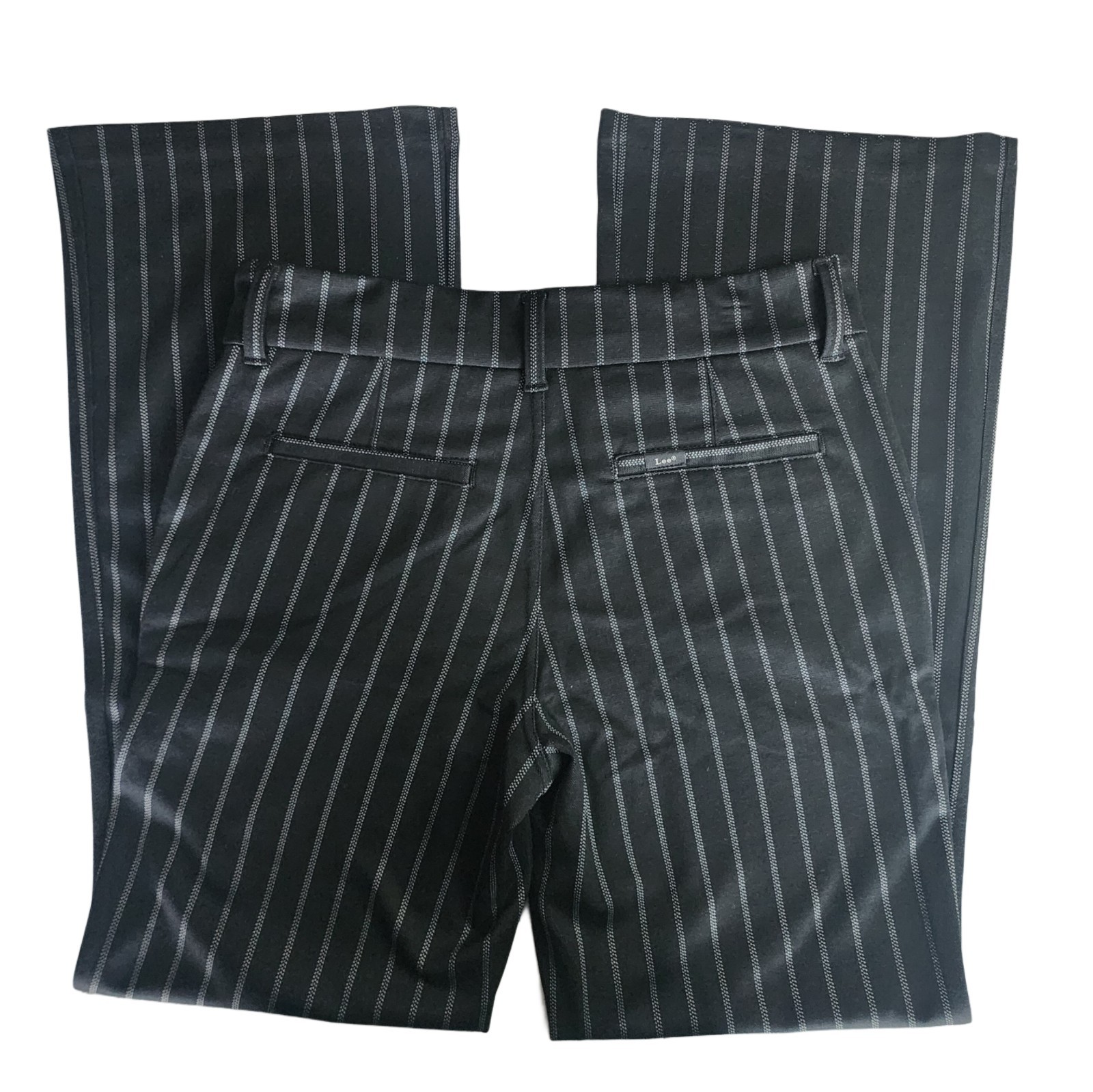 Lee Comfort Waistband Bootcut Pants Women’s Medium Black Pinstripe Mid Rise NWT thumbnail 3