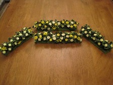 Set of 4 Flower Filled Garden Beds 1:12 scale miniature landscaping OOAK