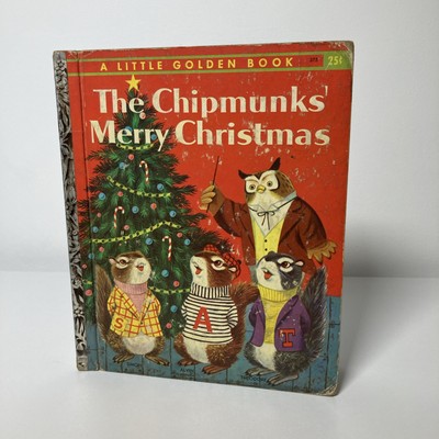 Rare Vintage 1959 The Chipmunks' Merry Christmas 25c A Little Golden Book #375
