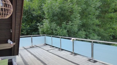 Edelstahl Geländer Balkongeländer mit VSG Glas