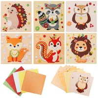 Herbst Tier Bastelset Kinder DIY KreativitäT Igel Fuchs Eule EichhöRnchen 12 Stk