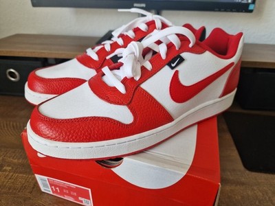 Nike Ebernon Low Premium Herren Sneaker Weiß Rot Gr. 45 UK10 Neu OVP AQ1774