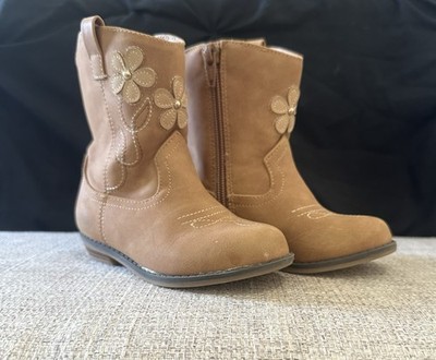 Source Unknown Tan Floral Kids Western Boots
