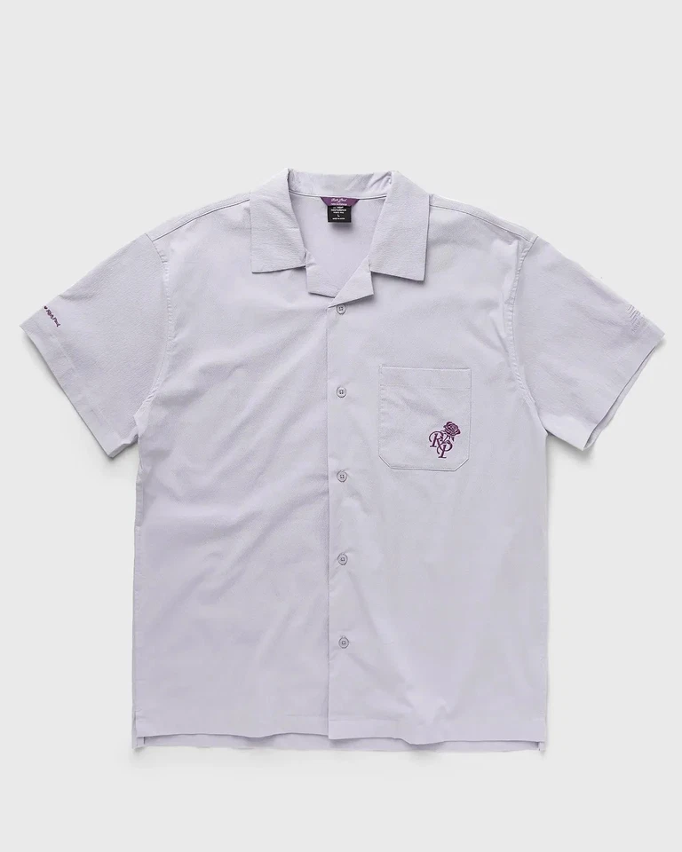 New Balance X Rich Paul Men's Aloha Hawaiian Camp Shirt Violet Size Medium - Image 4 of 4