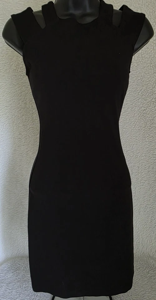 Vestido feminino Aqua tamanho XS X pequeno sem mangas gola redonda Bodycon - Imagem 2 de 4