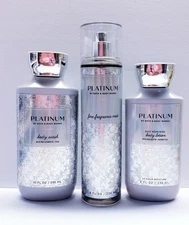 Bath & Body Works PLATINUM Fragrance Mist, Body Lotion, Shower gel (3  pcs)