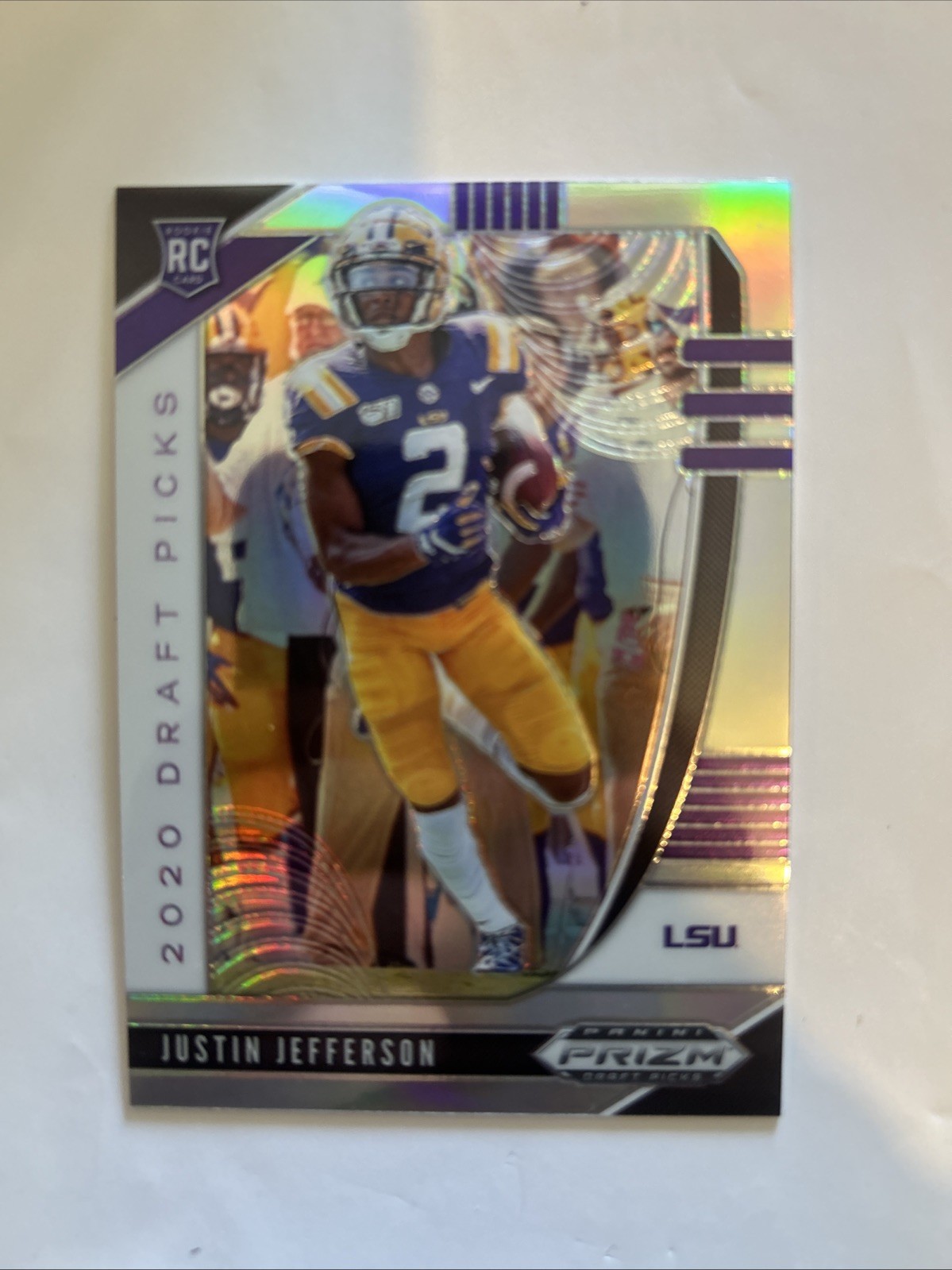 2020 Prizm Draft Picks Justin Jefferson RC Vikings LSU #126 SILVER Prizm B34