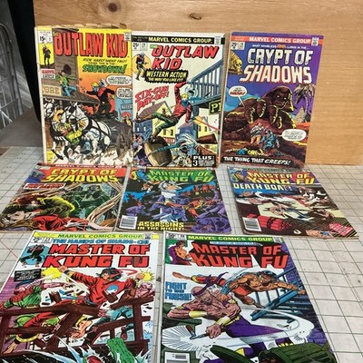 Outlaw Kid, Crypt Of Shadows, Master Of Kung Fu Marvel Comics Lot Of  8