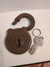Antique Segal Six Lever Padlock w/ key old vintage lock tool box chest trunk