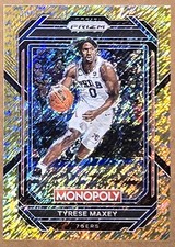 TYRESE MAXEY GOLD MONEY SHIMMER PRIZM #463/500 - 2022-23 PANINI PRIZM MONOPOLY