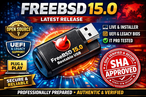 FreeBSD 15.0 Open Source UNIX OS Bootable USB | Live & Installer | UEFI ...